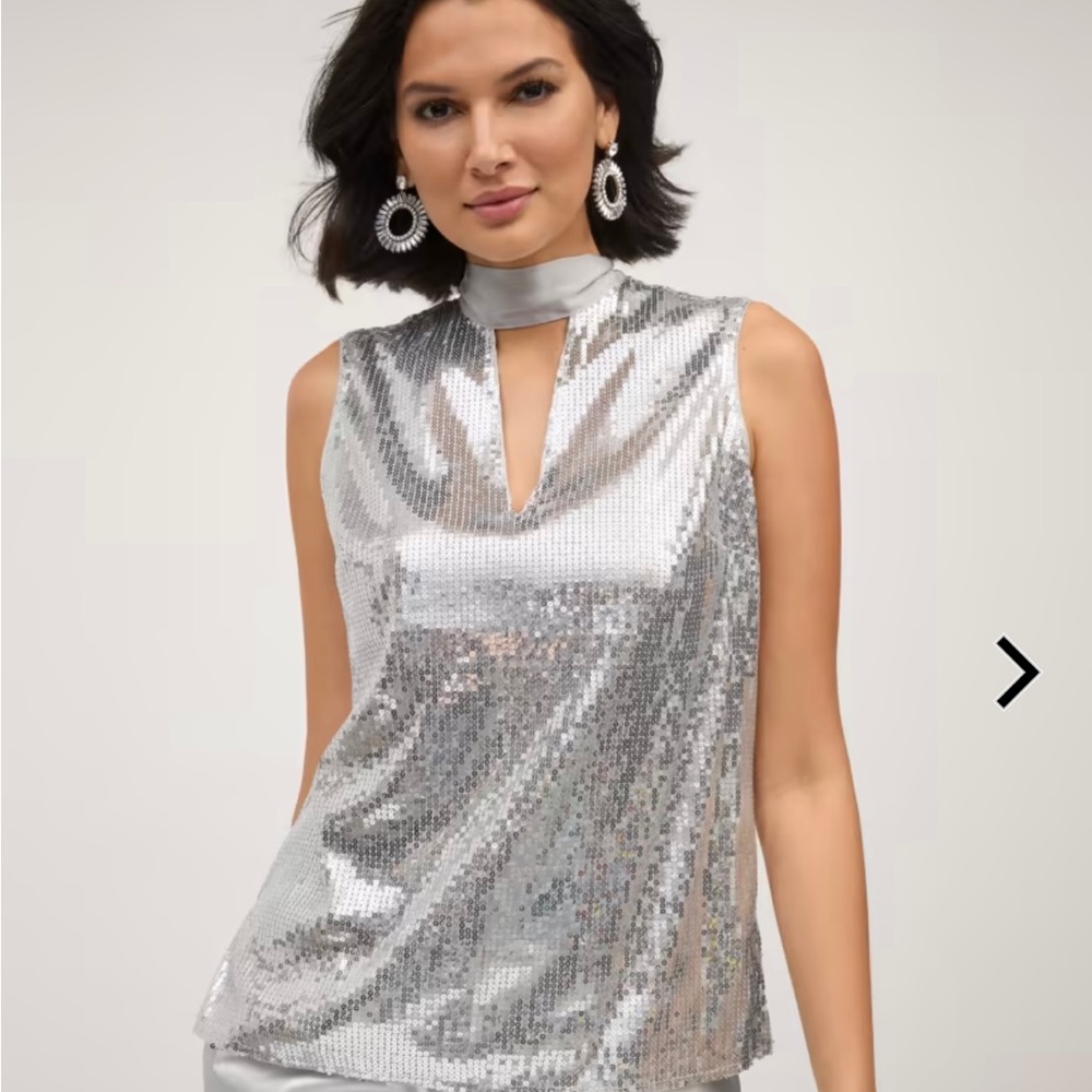 Silver Sequin Halter